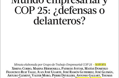 homeColumna La Tercera – Mundo empresarial y COP25: ¿Defensas o Delanteros?