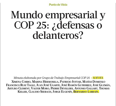 homeColumna La Tercera – Mundo empresarial y COP25: ¿Defensas o Delanteros?